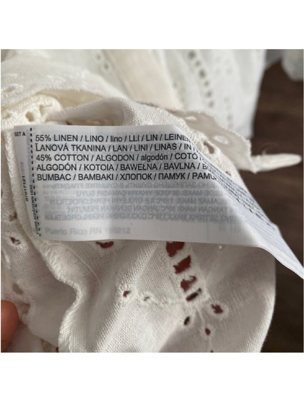MNG Mango Swiss Embroidery Linen Blouse 2 - Picture 8 of 9